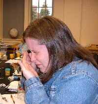 [Denise Examines Aerogel]